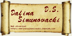 Dafina Šimunovački vizit kartica